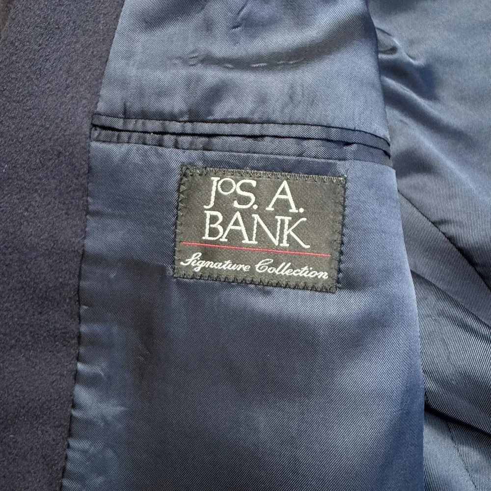 Jos A Bank 100% Cashmere Blazer Mens 48 EXL Blue Sport Coat‎ Suit Jacket Gordon